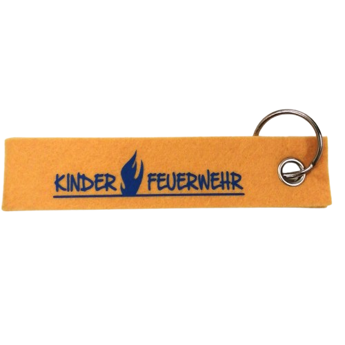 Kinderfeuerwehr Schlüsselanhänger Filz - gelb